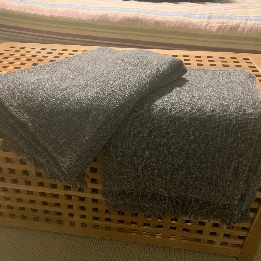 TWO IKEA MATCHING THROW BLANKETS